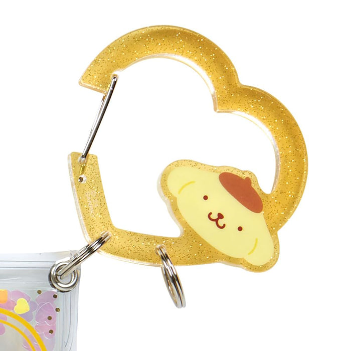 Sanrio Clear Pouch with Carabiner - Pompompurin Colorful Heart Series 3rd Edition- Japan Figure Store - #1 Bring To You The Best Japanese Goods