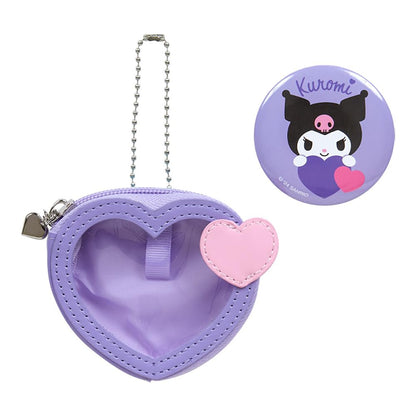 Sanrio Kuromi Mini Pouch with Badge Colorful Heart Series 3rd Edition- Japan Figure Store - #1 Bring To You The Best Japanese Goods