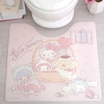 Sanrio Characters Water Repellent Antibacterial Toilet Mat - Kitty Pompompurin- Japan Figure Store - #1 Bring To You The Best Japanese Goods