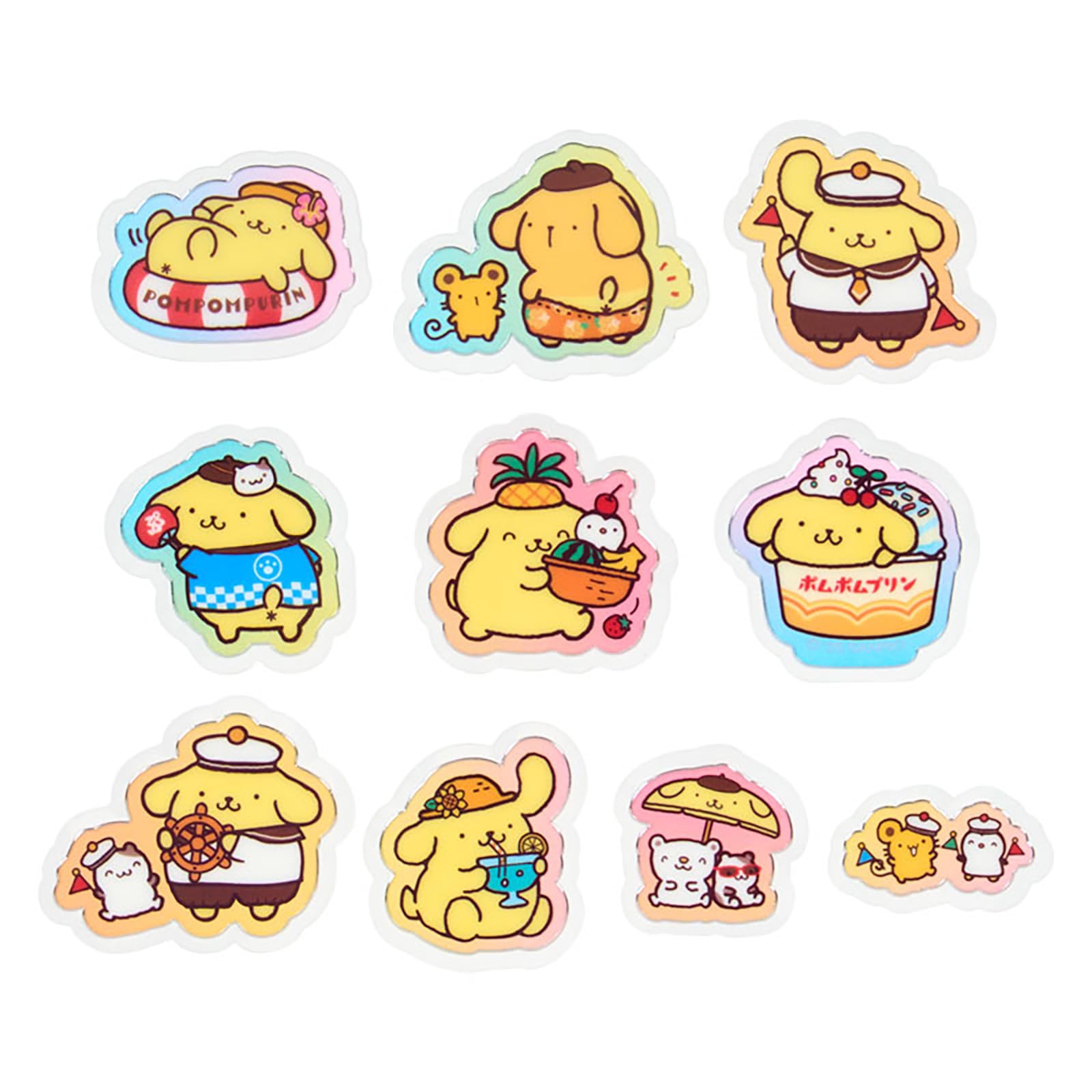 Sanrio Pompompurin Summer Stickers PVC/CPP Case for Ages 3+- Japan Figure Store - #1 Bring To You The Best Japanese Goods