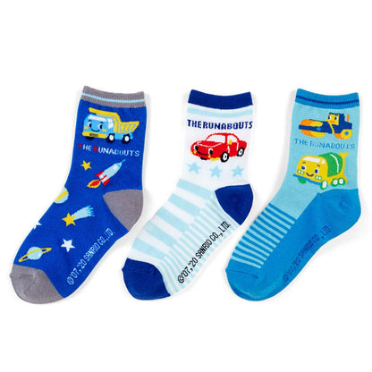 Sanrio The Runabouts Kids Socks 3-Pair Set Rocket 13-15Cm- Japan Figure Store - #1 Bring To You The Best Japanese Goods
