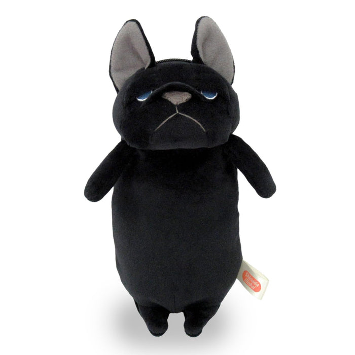 Shinada Global Mochiburu Black Pen Pouch Bulldog Animal Design 9x8x18cm- Japan Figure Store - #1 Bring To You The Best Japanese Goods