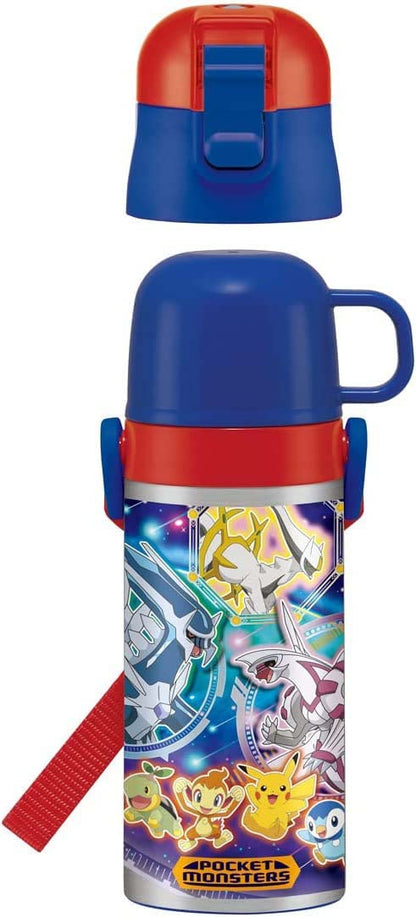Skater Boys 350ml Pokemon 22 Stainless Steel Kids Water Bottle with Cup- Japan Figure Store - #1 Bring To You The Best Japanese Goods