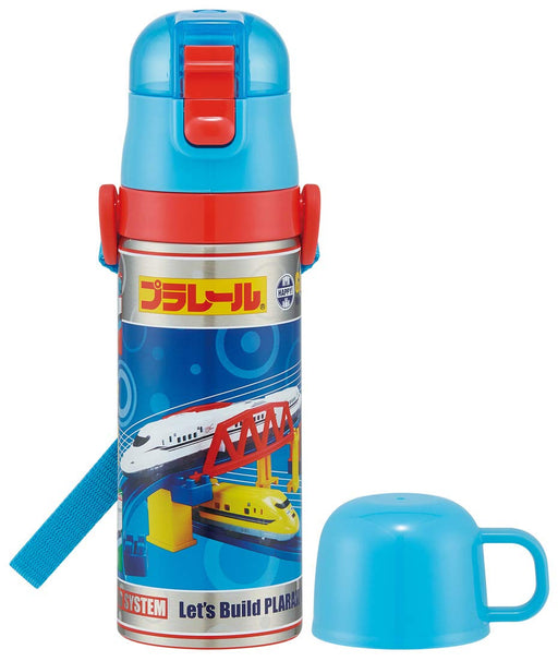 Skater Kids' 2-Way Stainless Steel Water Bottle With Cup 430ml Plarail 21 Skdc4-A- Japan Figure Store - #1 Bring To You The Best Japanese Goods