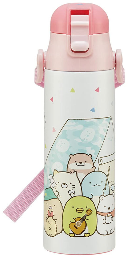 Skater Sumikko Gurashi 2-Way Stainless Steel Water Bottle with Cup for Children 570ml Skdc6- Japan Figure Store - #1 Bring To You The Best Japanese Goods