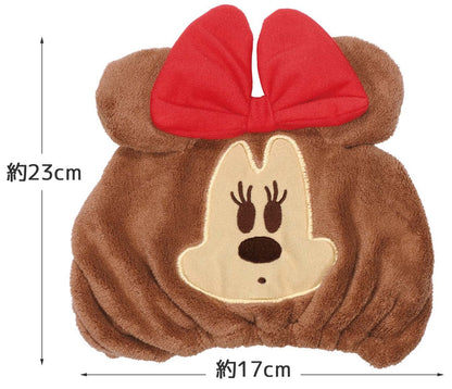 Skater Disney Minnie Mouse Absorbent Quick-Drying Towel Cap 23cm x 17cm- Japan Figure Store - #1 Bring To You The Best Japanese Goods