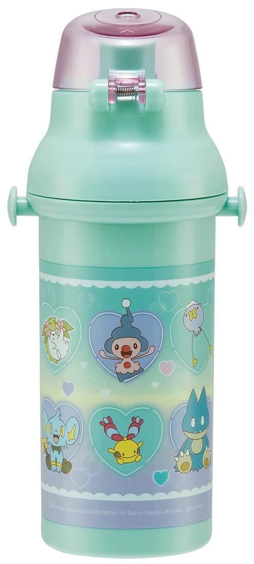 Skater Kids Ag+ Antibacterial 480ml Pokemon Heart Bubbles Water Bottle Girls Japan Made- Japan Figure Store - #1 Bring To You The Best Japanese Goods