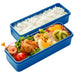 Skater 2-Tier Slim Bento Box 630ml with Silicone Inner Lid Ag+ Antibacterial Retro French Navy- Japan Figure Store - #1 Bring To You The Best Japanese Goods