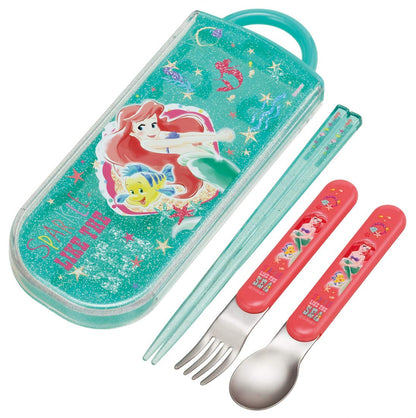 Skater Kids Antibacterial Trio Set - Ariel Chopsticks Spoon Fork - Made in Japan- Japan Figure Store - #1 Bring To You The Best Japanese Goods