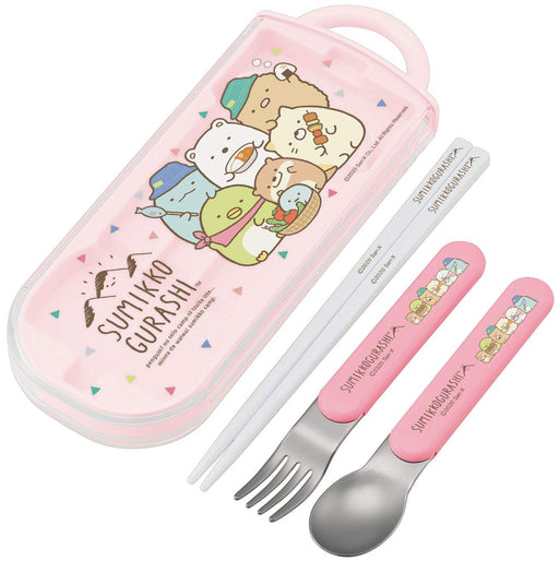 Skater Kids Trio Utensil Set - Ag+ Antibacterial Sumikko Gurashi Japan Made Camping Friendly- Japan Figure Store - #1 Bring To You The Best Japanese Goods