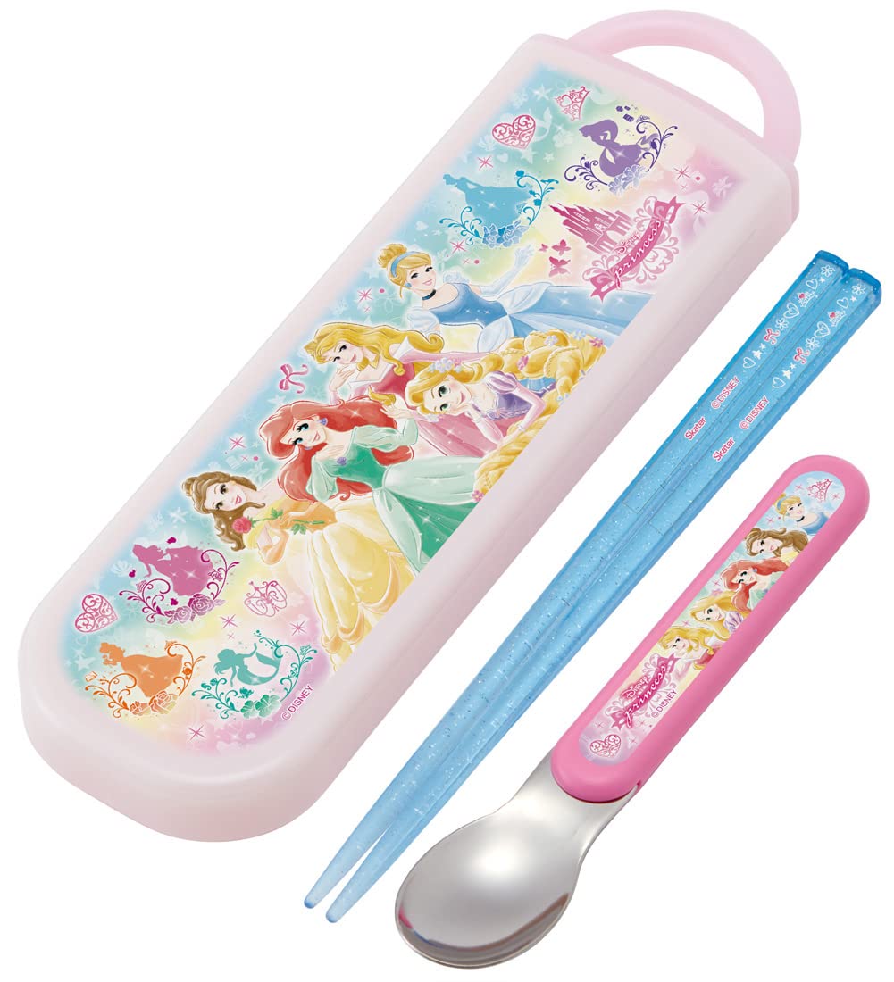 Skater Disney Princess 22 Antibacterial Chopsticks and Spoon Set Made in Japan