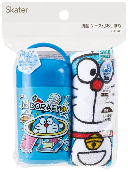 Skater Antibacterial Hand Towel Set with Doraemon Sticker Made in Japan 32 x 30.5cm OA5AG-A- Japan Figure Store - #1 Bring To You The Best Japanese Goods