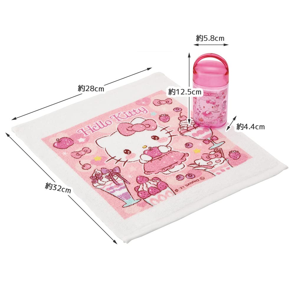 Skater Sanrio Hello Kitty Sweets Hand Towel Set with Case 32x30.5 cm Made In Japan- Japan Figure Store - #1 Bring To You The Best Japanese Goods