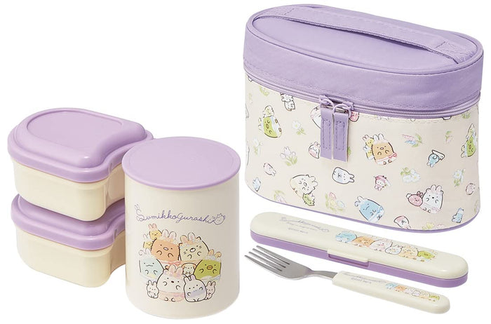Skater Sumikko Gurashi Rabbit Garden 560Ml Antibacterial Insulated Lunch Box- Japan Figure Store - #1 Bring To You The Best Japanese Goods