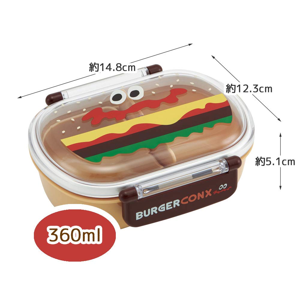 Skater Kids Antibacterial Lunch Box 360ml Burger Conks Fluffy Serving - Made in Japan- Japan Figure Store - #1 Bring To You The Best Japanese Goods