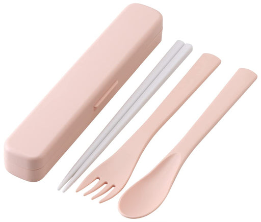 Skater Made In Japan Trio Set: Antibacterial Silent Chopsticks Spoon Fork - Dull Pink- Japan Figure Store - #1 Bring To You The Best Japanese Goods