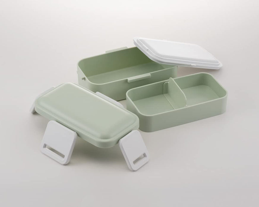 Skater 2-Tier 600ml Lunch Box with Softly Served Dome Lid Antibacterial Dull Green - Japan Made- Japan Figure Store - #1 Bring To You The Best Japanese Goods