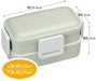 Skater 2-Tier 600ml Lunch Box with Softly Served Dome Lid Antibacterial Dull Green - Japan Made- Japan Figure Store - #1 Bring To You The Best Japanese Goods