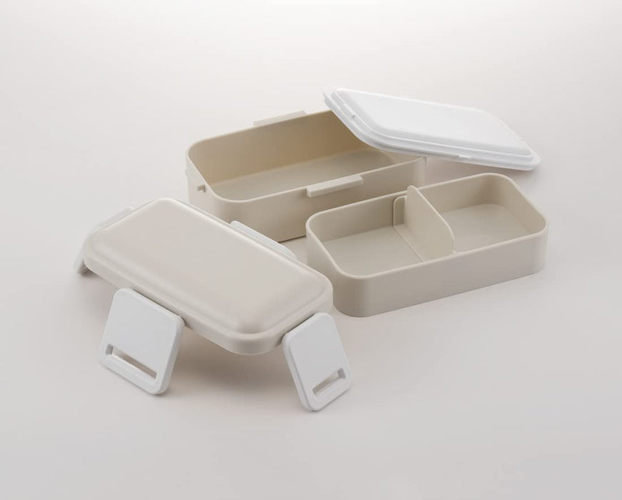 Skater 600Ml 2-Tier Lunch Box with Dome Lid Dull Gray Made in Japan Antibacterial- Japan Figure Store - #1 Bring To You The Best Japanese Goods