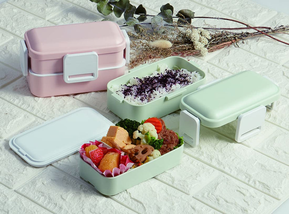 Skater 2-Tier 600ml Antibacterial Lunch Box with Dome-Shaped Lid Dull Yellow - Made in Japan- Japan Figure Store - #1 Bring To You The Best Japanese Goods