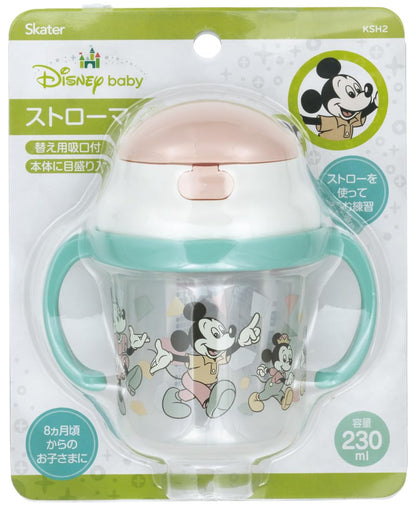 Skater Disney Mickey Mouse Baby Straw Hopper Mug 230ml Two-Handed For 8+ Months- Japan Figure Store - #1 Bring To You The Best Japanese Goods