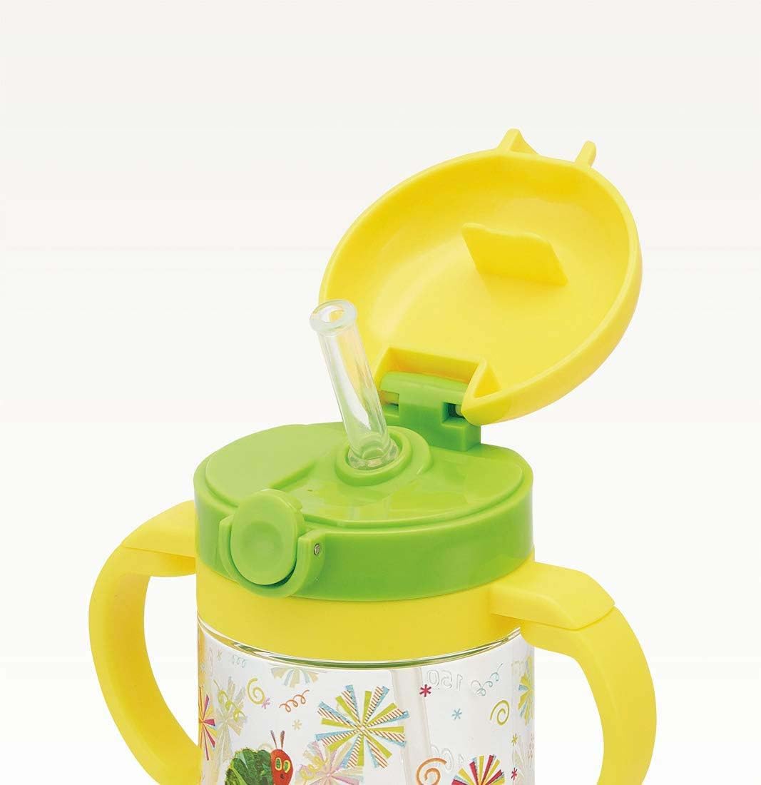 Skater Straw Mug 260ml - Dual-Handle Baby Cup feat. Hungry Caterpillar Design Age 1+ Kshw1N-A- Japan Figure Store - #1 Bring To You The Best Japanese Goods