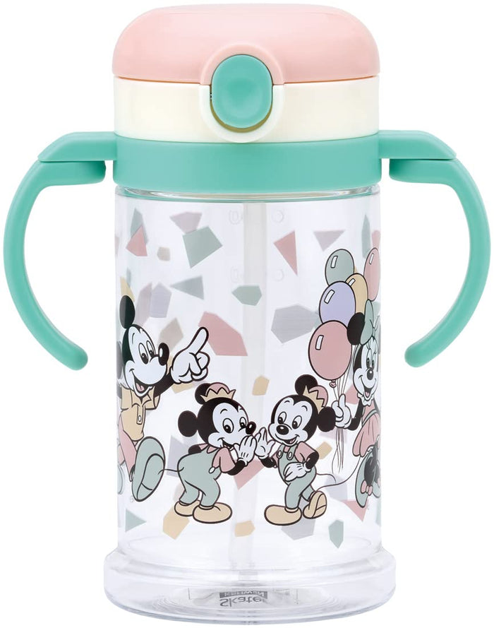 Skater Disney Mickey Friends Baby Straw Mug 370Ml Foldable Handle Shoulder Strap Suitable for Ages 1+- Japan Figure Store - #1 Bring To You The Best Japanese Goods