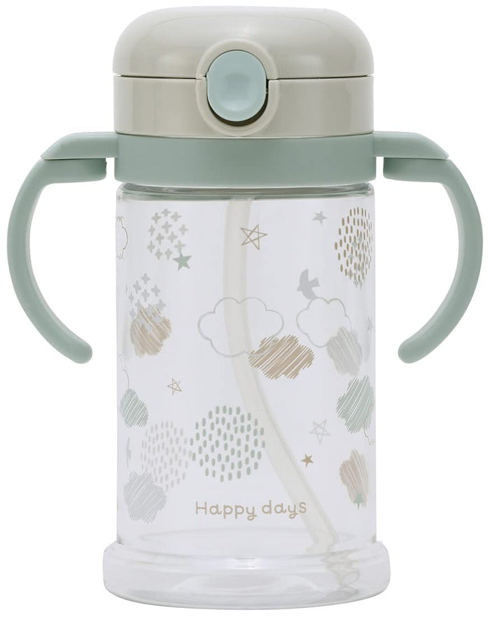 Skater Happy Days Baby Straw Mug 370ml Foldable Handle Shoulder Strap Ages 1+- Japan Figure Store - #1 Bring To You The Best Japanese Goods