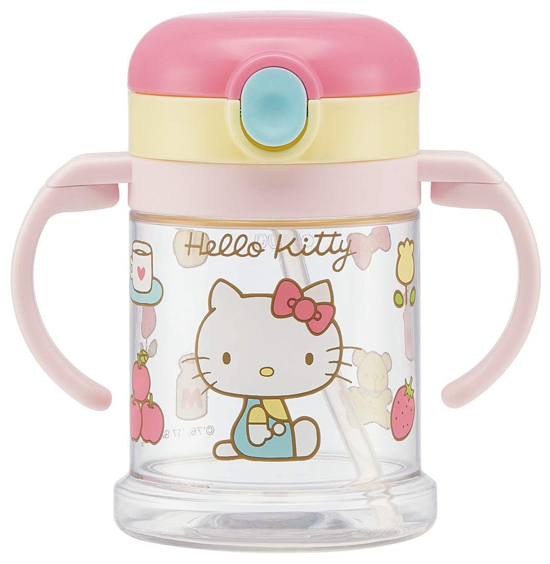 Skater 260Ml Baby Straw Mug with Foldable Two-Handle Sanrio Kitty 70s Suitable for Ages 1 and Up- Japan Figure Store - #1 Bring To You The Best Japanese Goods