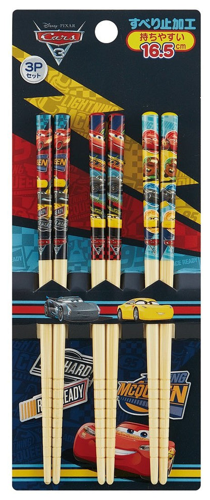 Skater Disney Cars 3 Crossroads Bamboo Chopsticks Set 16.5cm - Pack of 3- Japan Figure Store - #1 Bring To You The Best Japanese Goods