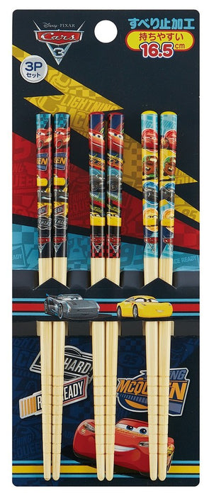 Skater Disney Cars 3 Crossroads Bamboo Chopsticks Set 16.5cm - Pack of 3- Japan Figure Store - #1 Bring To You The Best Japanese Goods