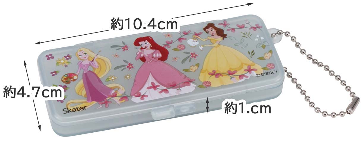 Skater Disney Princess Travel Case - Bandage Medicine and Cotton Swab Holder with Chain Zbmlc1-A- Japan Figure Store - #1 Bring To You The Best Japanese Goods