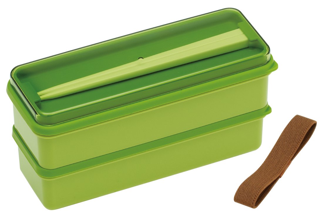 Skater 2 Tier Bento Lunch Box 630Ml Moss Green with Silicone Lid Made in Japan- Japan Figure Store - #1 Bring To You The Best Japanese Goods