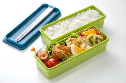 Skater 2 Tier Bento Lunch Box 630Ml Moss Green with Silicone Lid Made in Japan- Japan Figure Store - #1 Bring To You The Best Japanese Goods