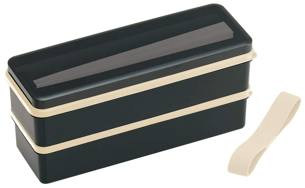 Skater Large 2-Tier Bento Box with Silicone Lid Black Retro French Design 900ml Made in Japan SSLW9B- Japan Figure Store - #1 Bring To You The Best Japanese Goods