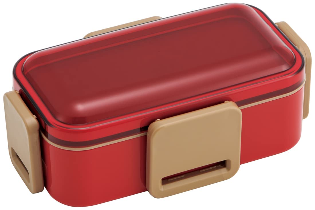 Skater 600ml Cherry Red Bento Box with Domed Lid 2 Tiers Antibacterial Softly Served for Women Made in Japan- Japan Figure Store - #1 Bring To You The Best Japanese Goods