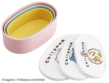 Skater Chiikawa Bento Box Set 860ml 3 Sealed Storage Containers Made in Japan- Japan Figure Store - #1 Bring To You The Best Japanese Goods