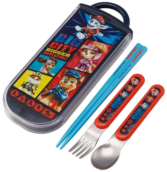 Skater Antibacterial Trio Set for Kids - Paw Patrol Bento Chopsticks Spoon Fork 16.5cm Silver Ion Ag+- Japan Figure Store - #1 Bring To You The Best Japanese Goods
