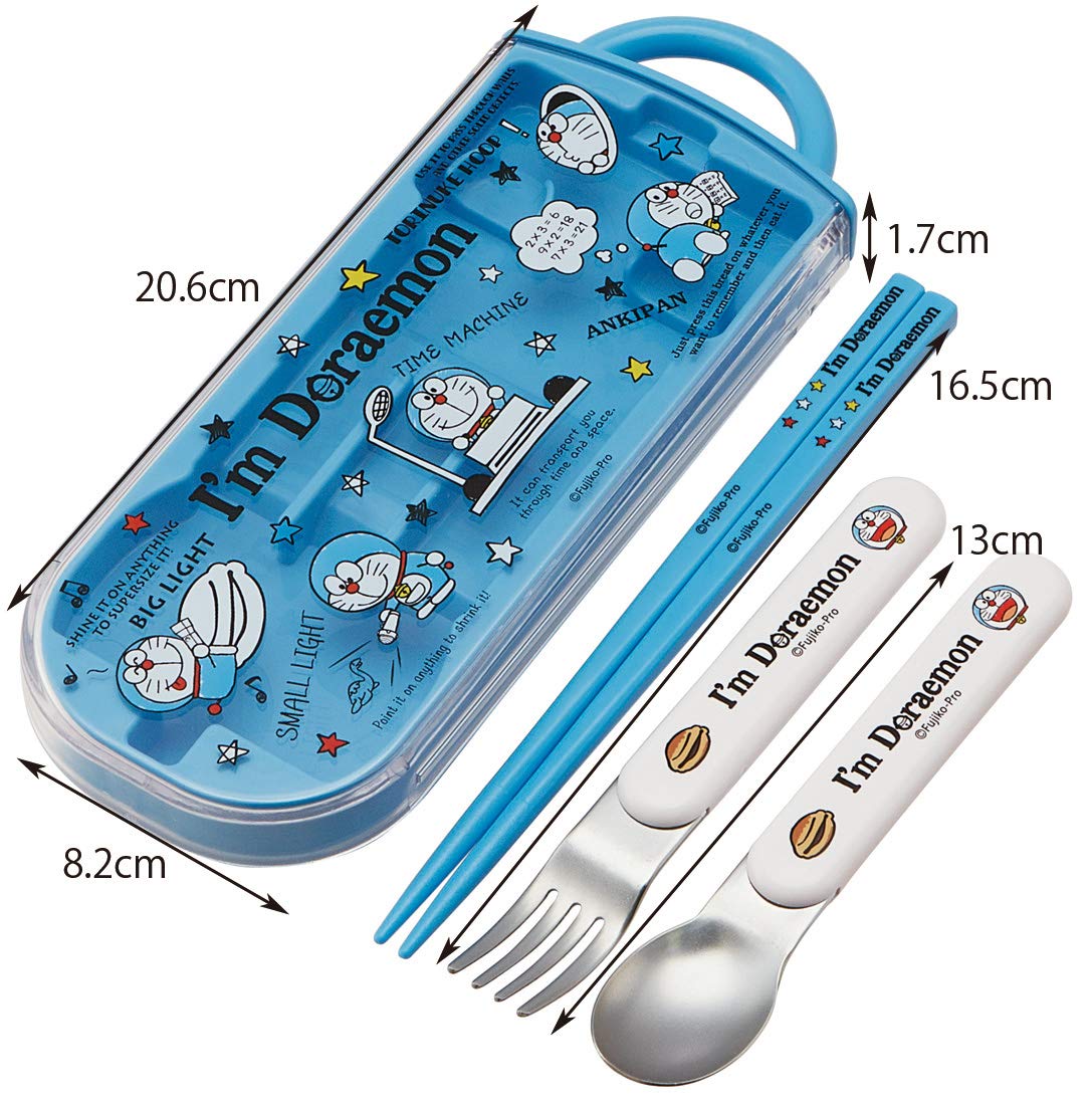 Skater Doraemon Kids Bento Trio Set - Chopsticks Spoon Fork- Japan Figure Store - #1 Bring To You The Best Japanese Goods
