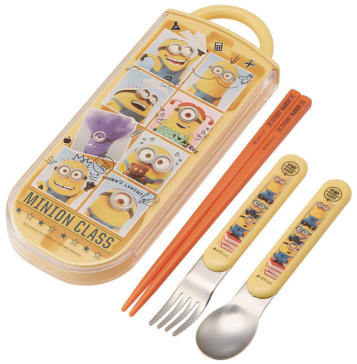 Skater Kids Bento Trio Set - Chopsticks Spoon Fork - Minion Design 16.5cm- Japan Figure Store - #1 Bring To You The Best Japanese Goods
