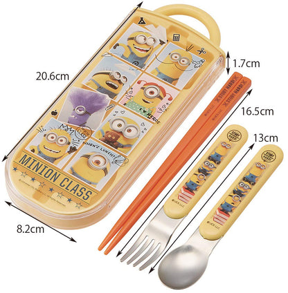 Skater Kids Bento Trio Set - Chopsticks Spoon Fork - Minion Design 16.5cm- Japan Figure Store - #1 Bring To You The Best Japanese Goods
