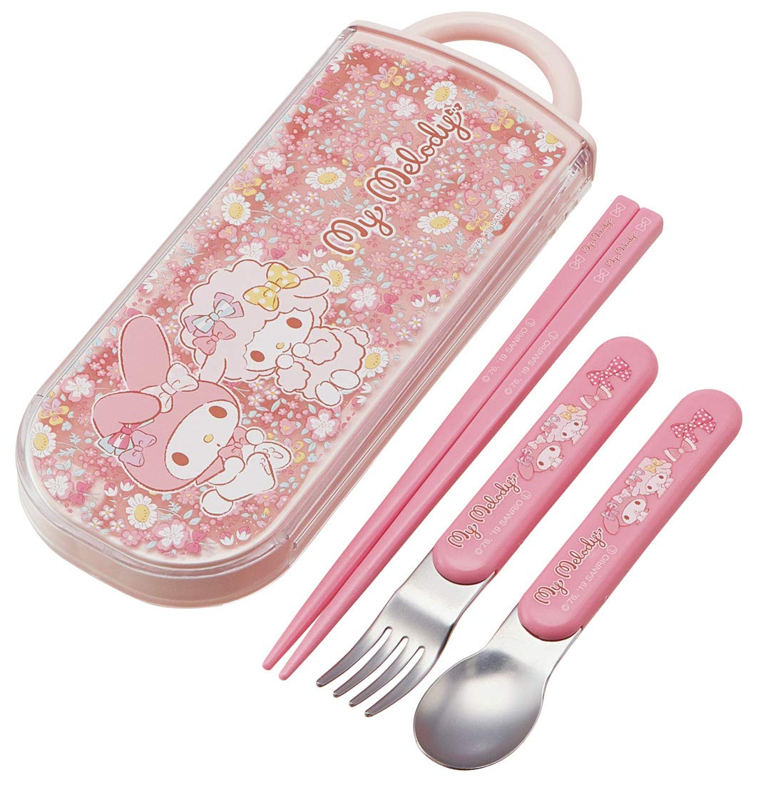 Skater Bento Kids Trio Set - My Melody Sanrio Chopsticks Spoon Fork - Tacc2 Skater- Japan Figure Store - #1 Bring To You The Best Japanese Goods