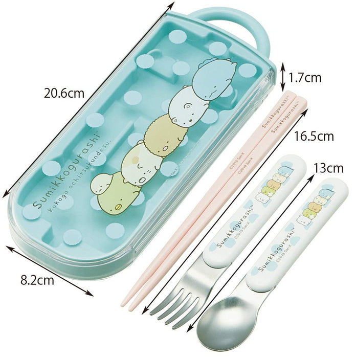 Skater Kids Trio Set - Sumikko Gurashi Bento Chopsticks Spoon Fork 16.5cm- Japan Figure Store - #1 Bring To You The Best Japanese Goods