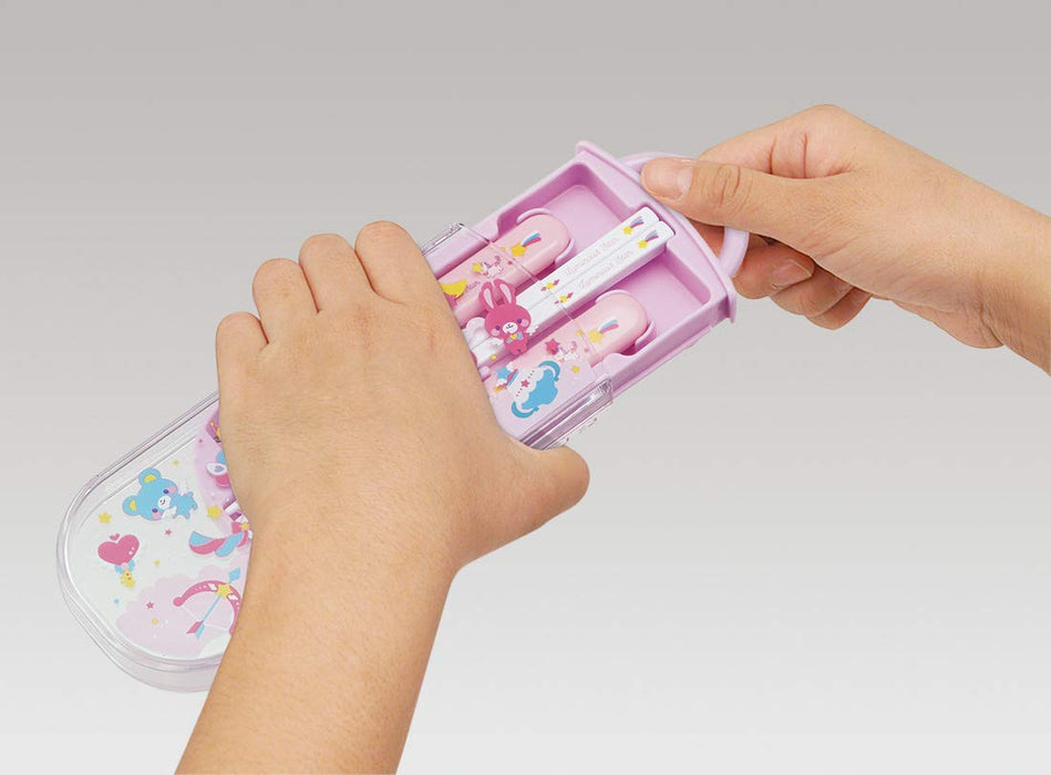 Skater Kids Bento Trio Set - Unicorn Theme Chopsticks Spoon & Fork 16.5cm- Japan Figure Store - #1 Bring To You The Best Japanese Goods