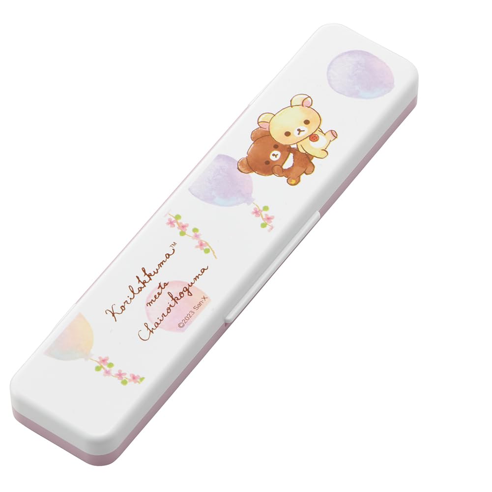 Skater Bento Set with 18cm Chopsticks & Spoon Antibacterial Korilakkuma Design- Japan Figure Store - #1 Bring To You The Best Japanese Goods