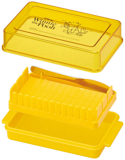 Skater Winnie The Pooh Disney Butter Case Container with Cutter Guide BTG1- Japan Figure Store - #1 Bring To You The Best Japanese Goods