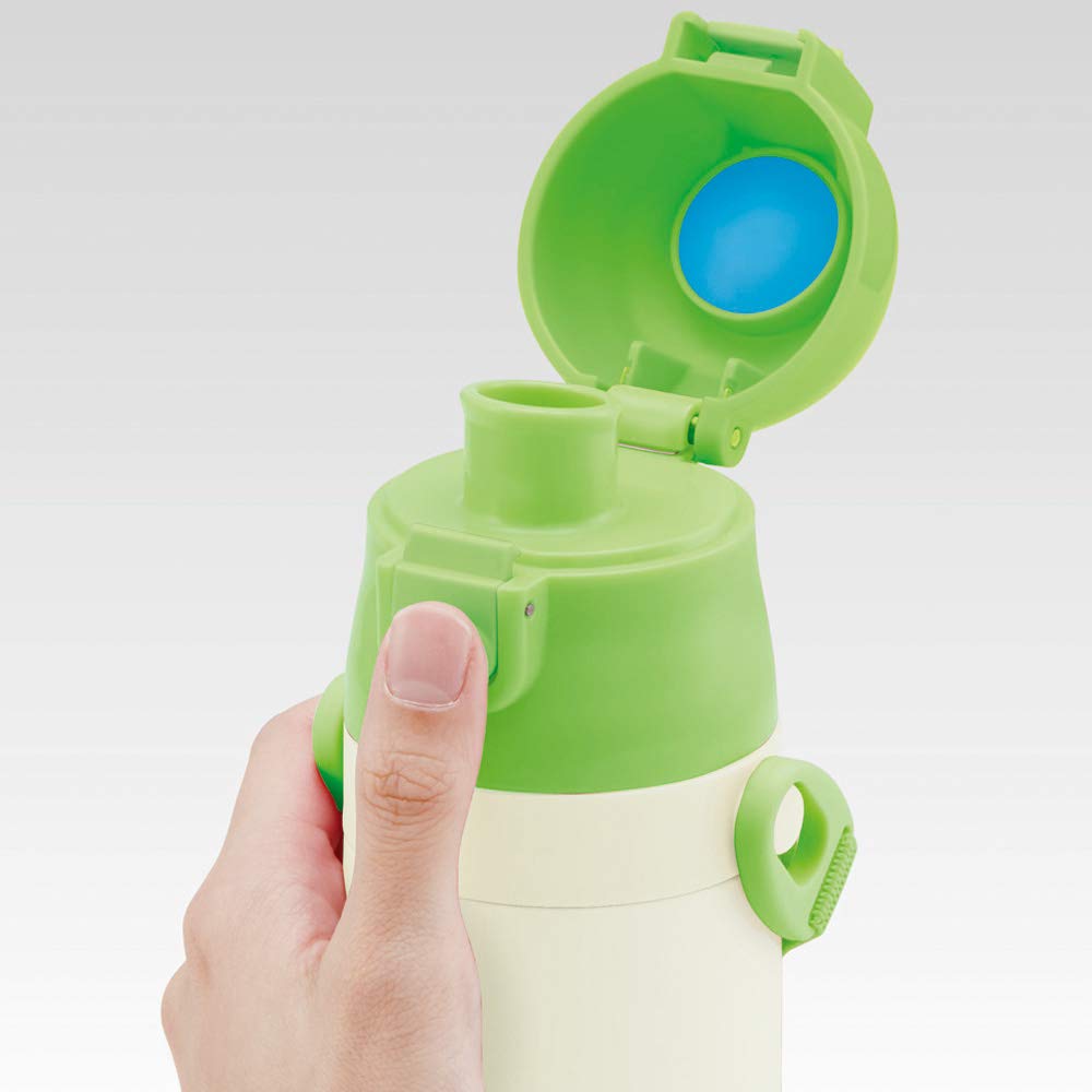 Skater Kids 2-Way Stainless Steel Sports Water Bottle with Cup Shimajiro Design 430ml- Japan Figure Store - #1 Bring To You The Best Japanese Goods