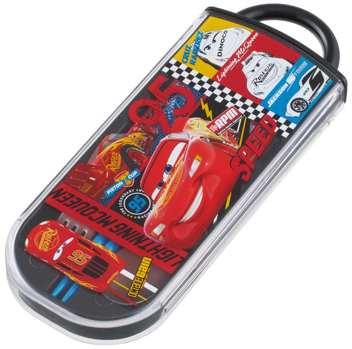 Skater Disney Cars Children's Slide Trio Set with Lunch Box Chopsticks Spoon Fork - Boys 22 Made in Japan- Japan Figure Store - #1 Bring To You The Best Japanese Goods