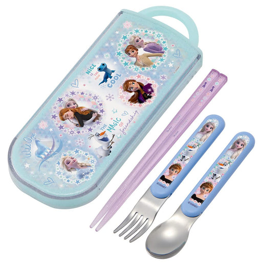 Skater Disney Frozen 2 Antibacterial Trio Set: Lunch Box Spoon Fork and Chopsticks - Made in Japan for Girls- Japan Figure Store - #1 Bring To You The Best Japanese Goods