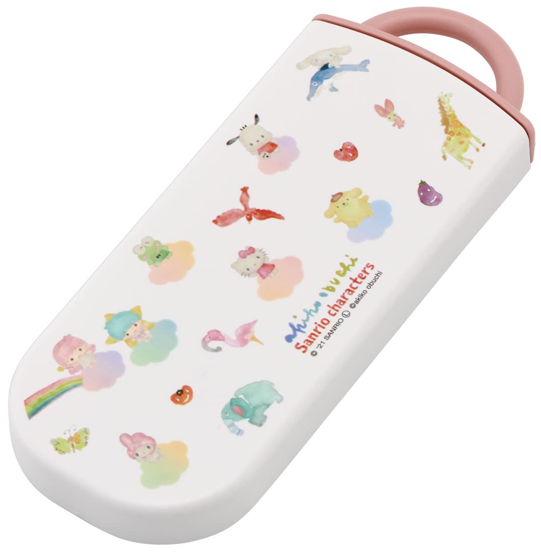 Skater Girls Trio Set: Antibacterial Slide Lunch Box with Spoon Fork Chopsticks - Made in Japan- Japan Figure Store - #1 Bring To You The Best Japanese Goods